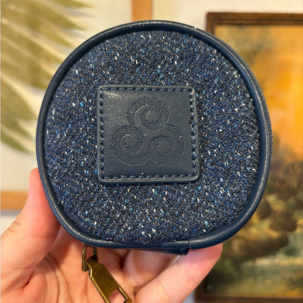 Aran Woollen Mills Blue Tweed Coin Purse 100% Wool Made in Ireland